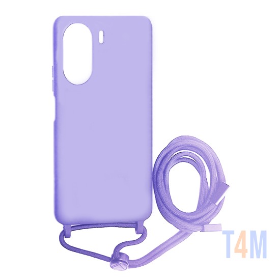 Funda de Silicona con Cuerda Xiaomi Redmi 13C/Poco C65 Púrpura